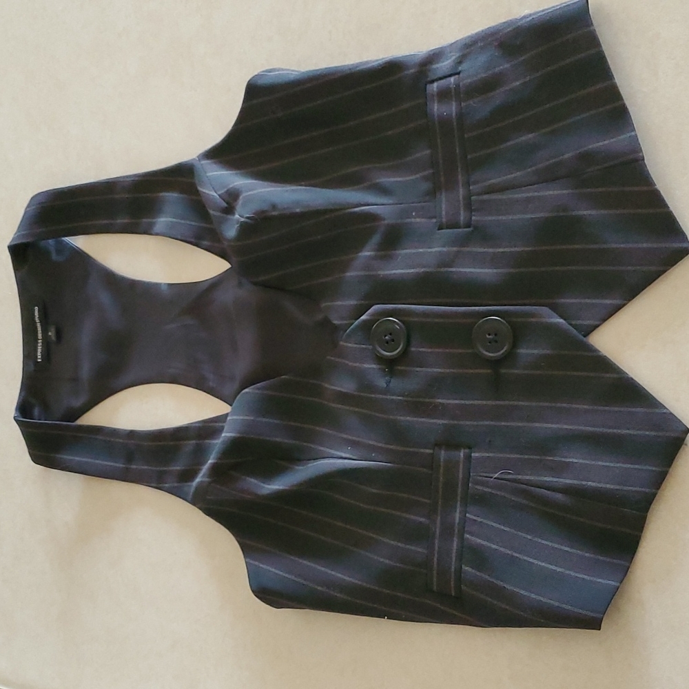 Dark brown Express Design pin stripe vest.  Sz 2